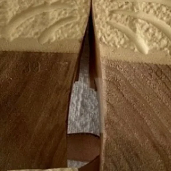 No. 6 Tan Leather Mules with Wooden Platform, Size 39 - Picture 15 of 15